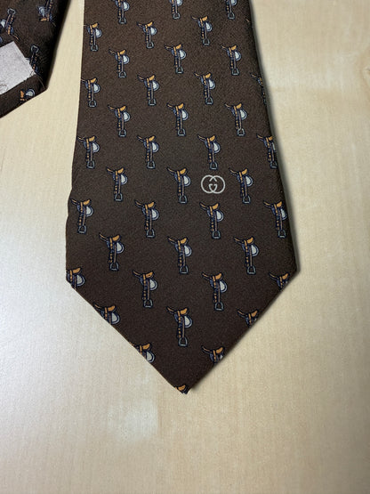 Cravatta Gucci vintage con selle e staffe