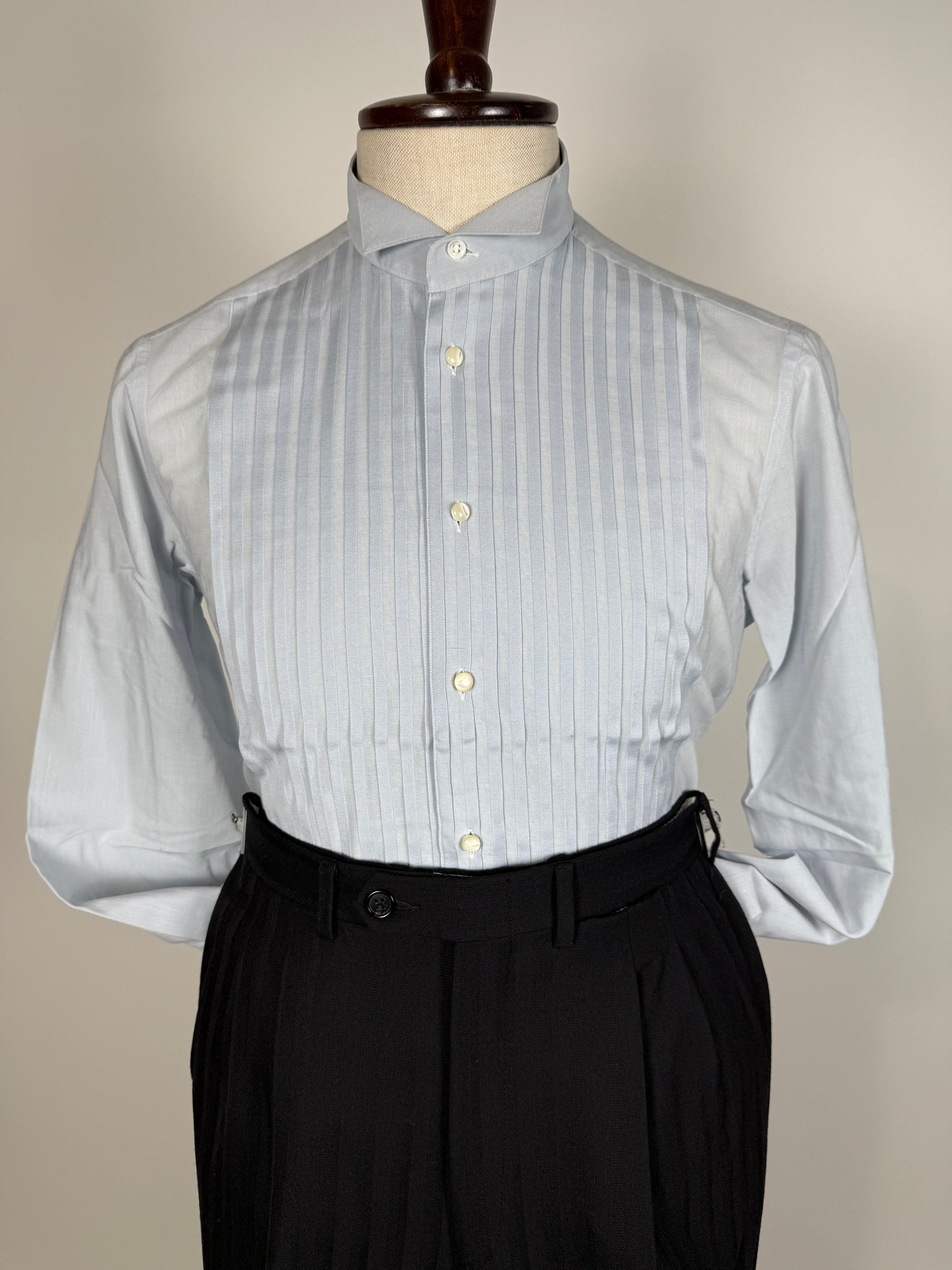 Camicia da smoking Dior Monsieur vintage azzurra - tg. S collo 40
