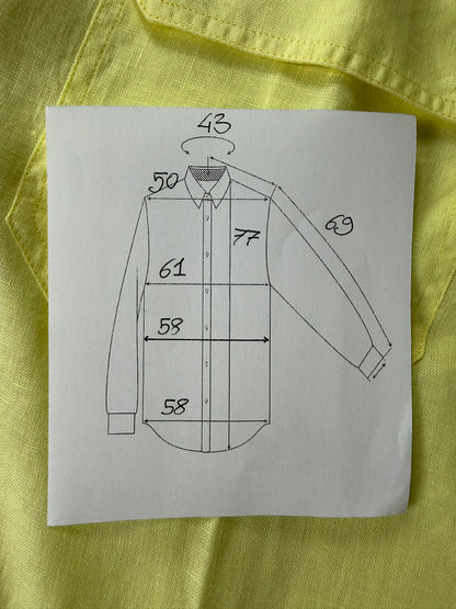 Camicia in lino giallo lime - L/XL collo 43