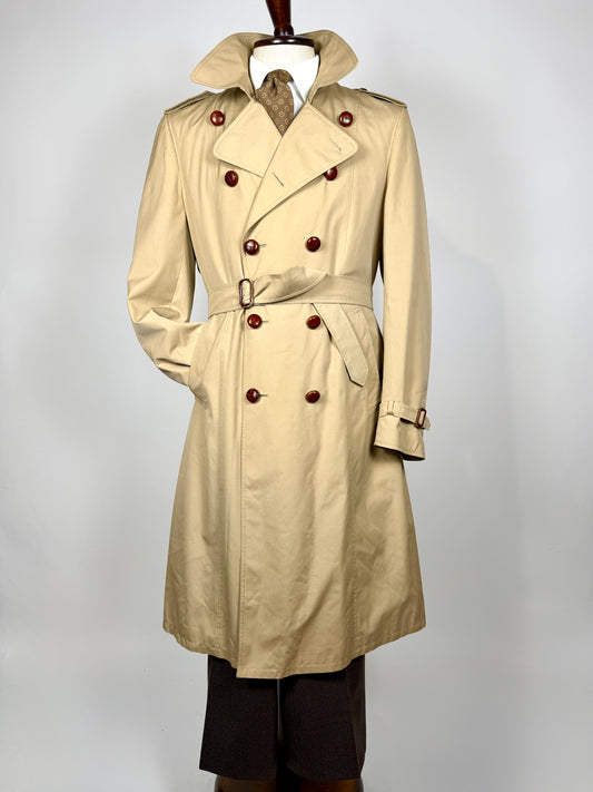 Trench doppiopetto anni ‘70 in tela - tg. 48-50