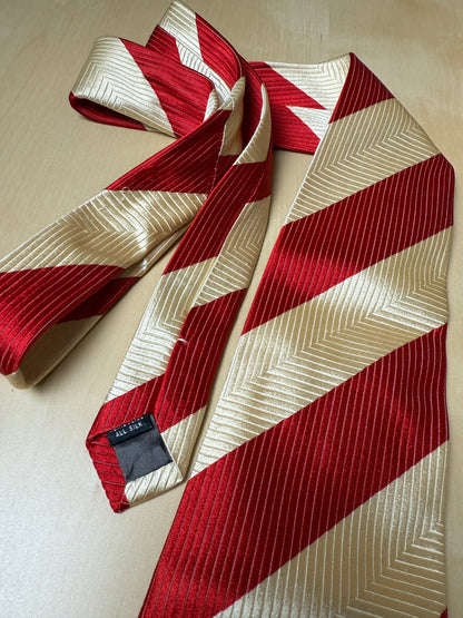 Cravatta regimental panna e rosso