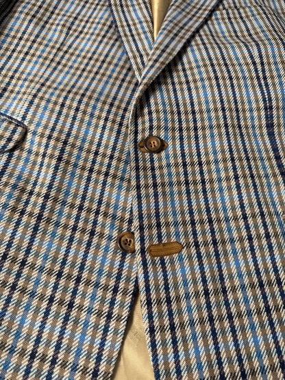 Giacca Daks check quadri blu made in UK - tg. 54/56