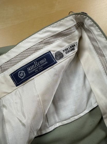 Pantaloni fresco lana verde menta anni '80 (NOS) - tg. 50