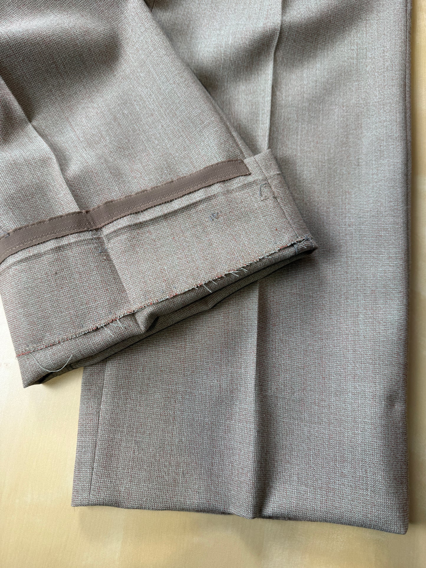 Completo 3 pezzi anni ‘70 hopsack beige - tg. 50/52 drop basso