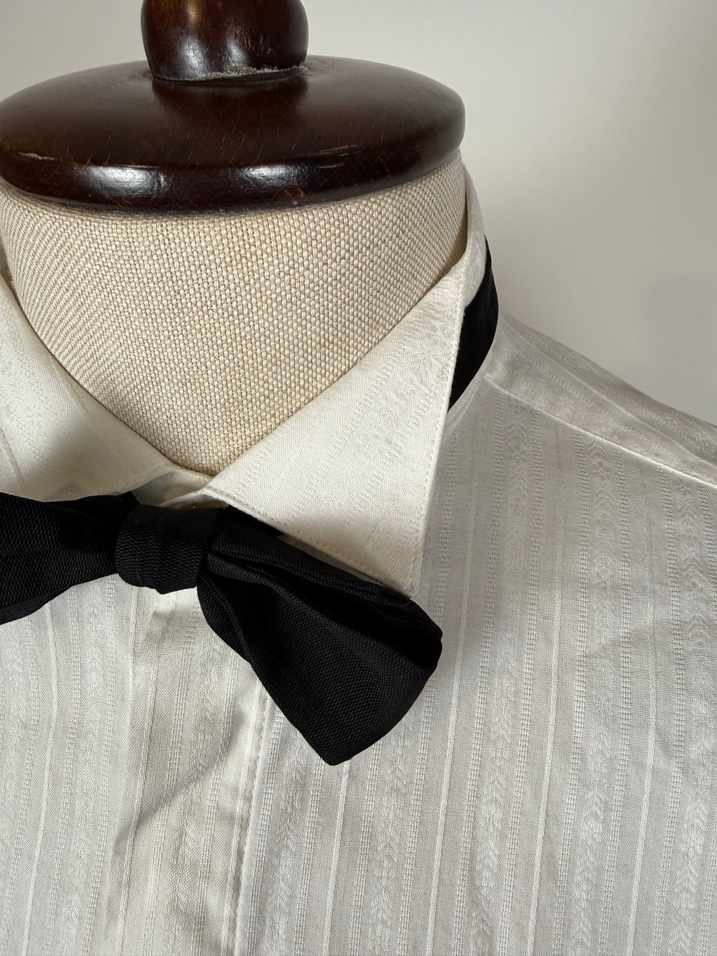 Camicia da sera cotone operato a righe collo diplomatico - M collo 40