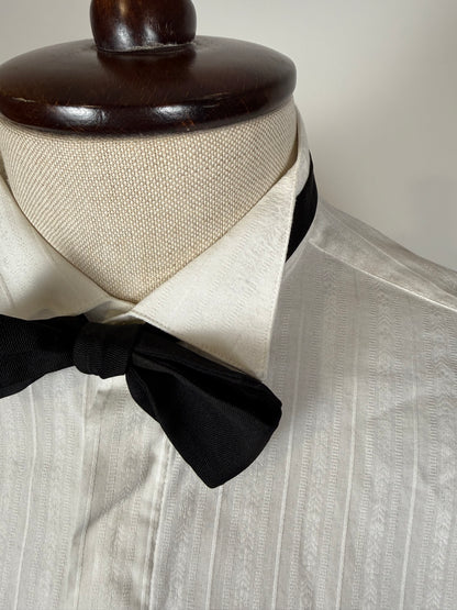 Camicia da sera cotone operato a righe collo diplomatico - M collo 40