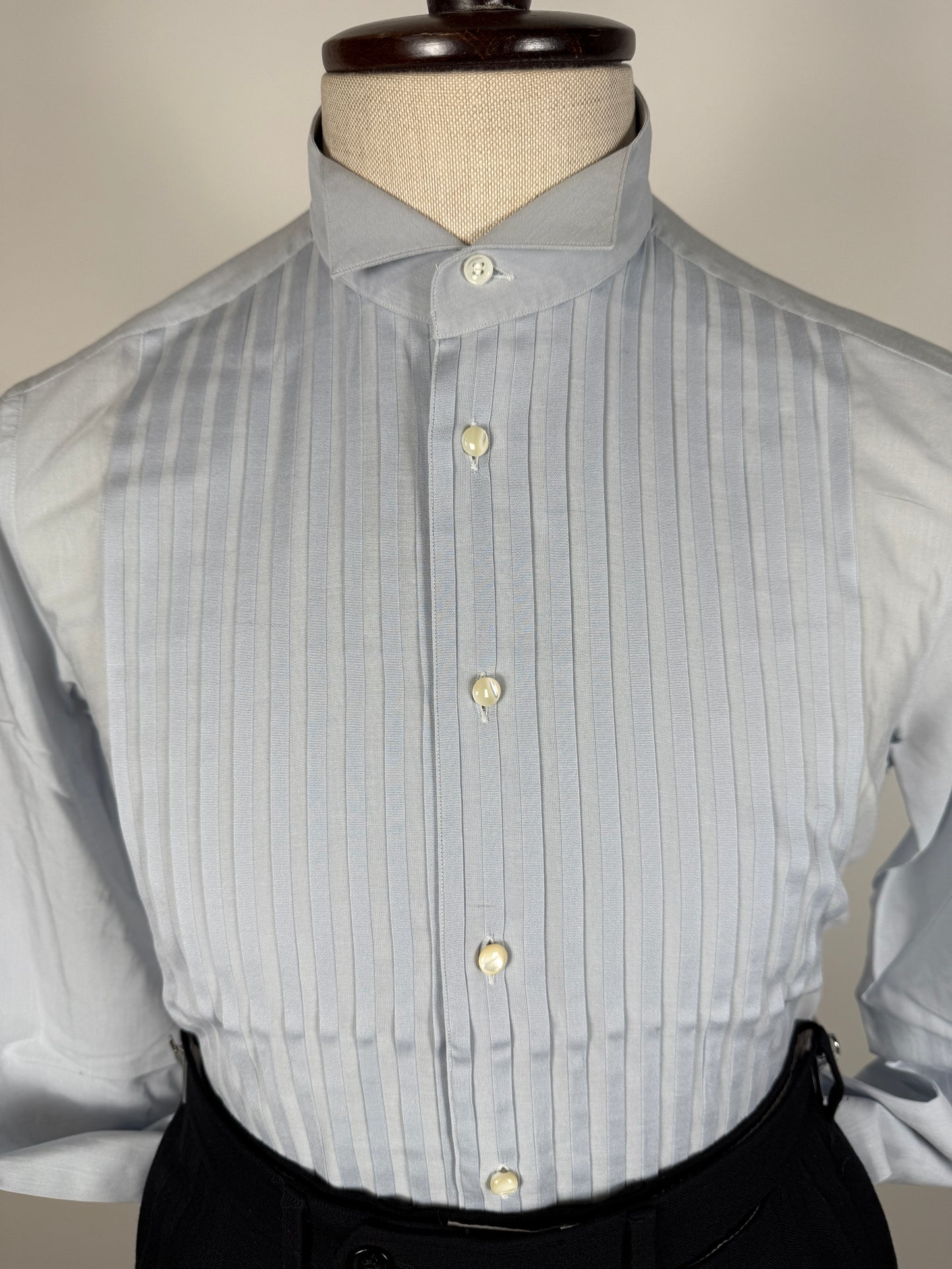 Camicia da smoking Dior Monsieur vintage azzurra - tg. S collo 40