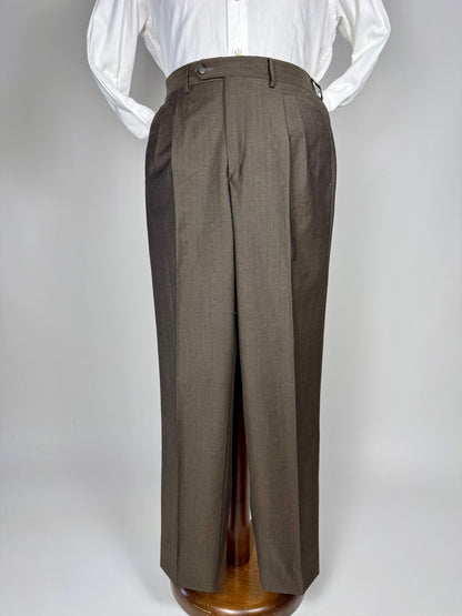 Pantaloni fresco lana marrone scuro - tg. 50