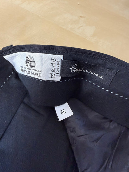 Pantaloni fresco lana blu tasche carrettiera anni '90 (NOS) - tg. 44/46