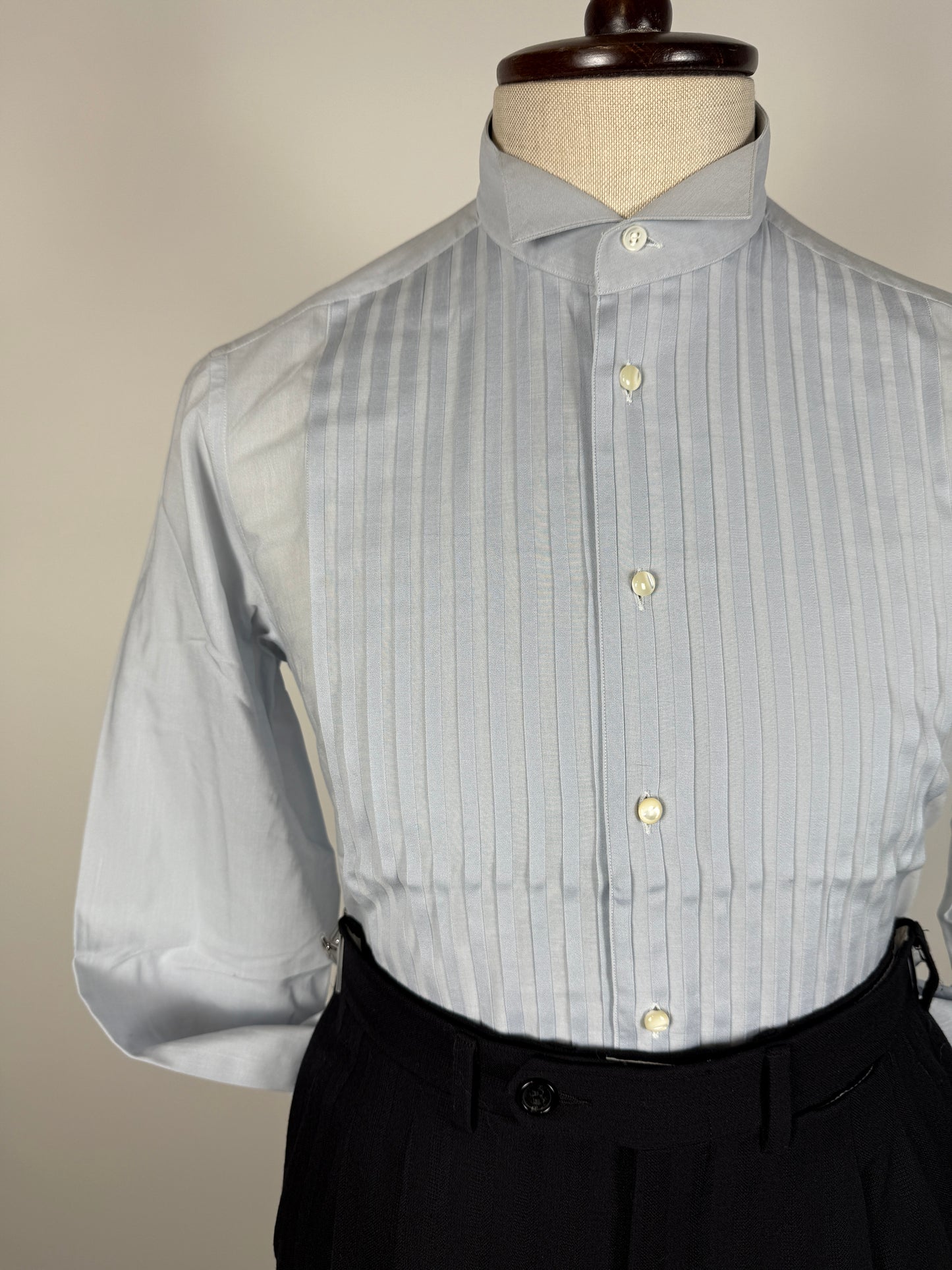 Camicia da smoking Dior Monsieur vintage azzurra - tg. S collo 40