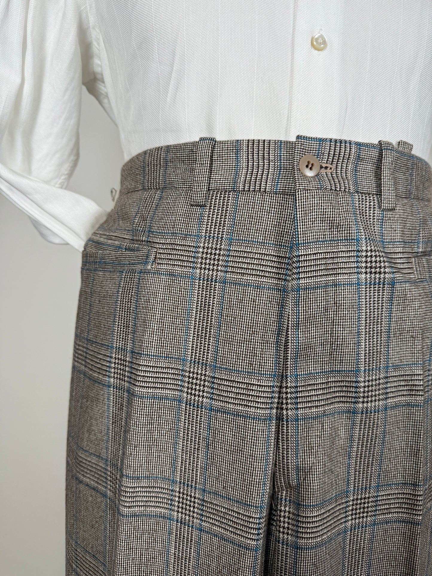 Pantaloni sartoriali anni ‘70 flanella principe di Galles - tg. 48