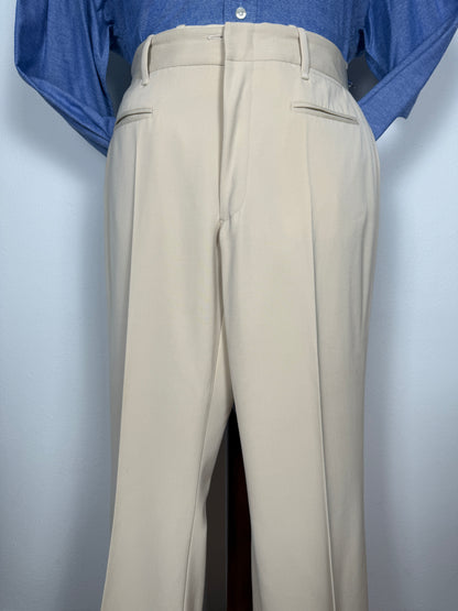Completo sartoriale anni '70 a zampa in twill color panna - tg. 44/46