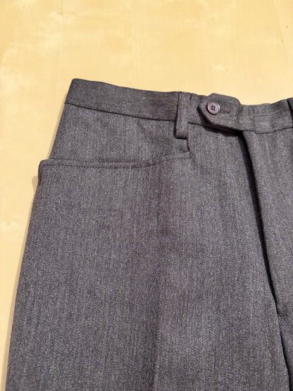 Pantalone anni ‘70 in flanella marrone con tasche alla carrettiera (NOS) - tg. 44/46