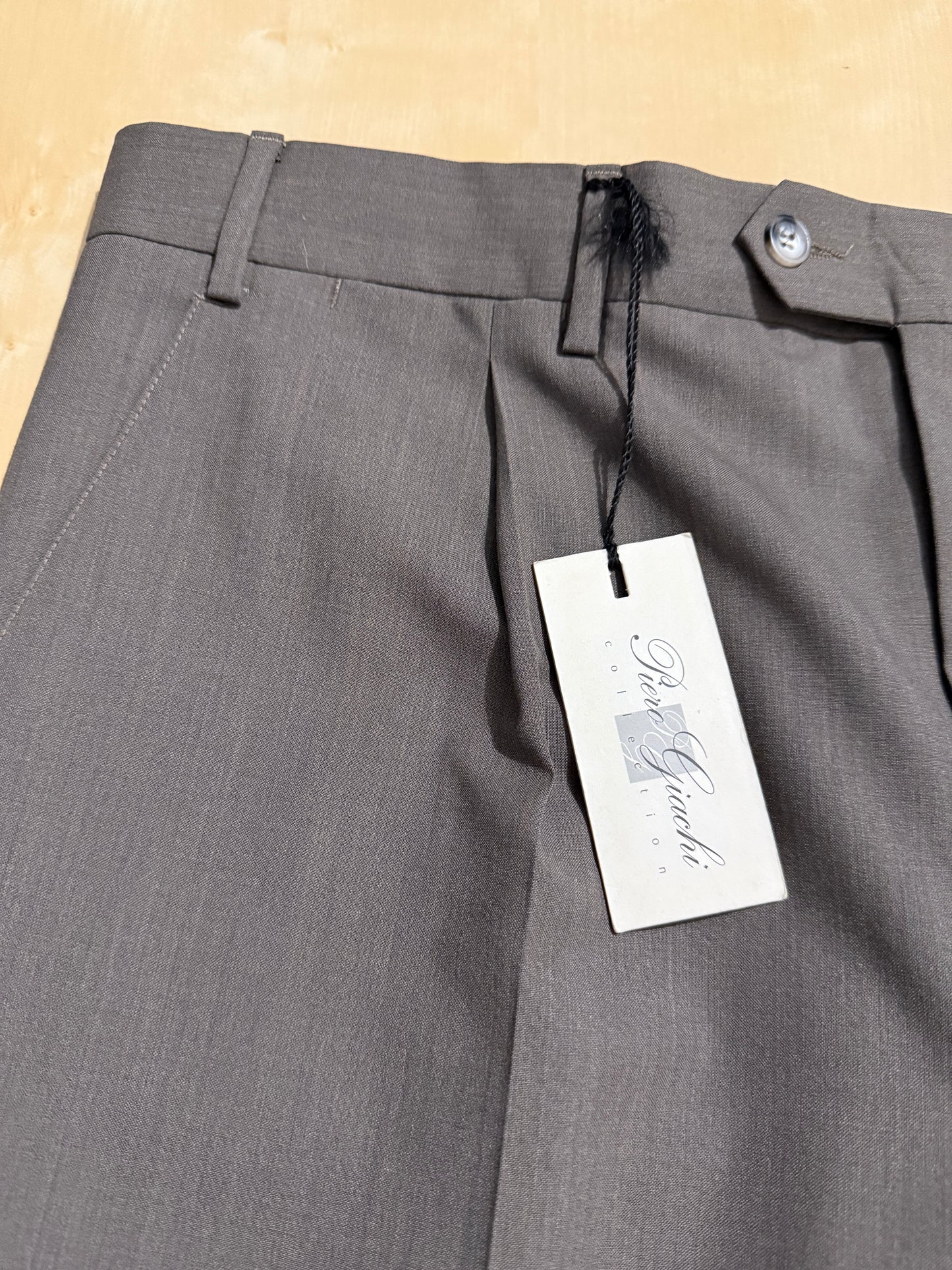 Pantalone anni ‘90 fresco lana marrone cacao (NOS) - tg. 56