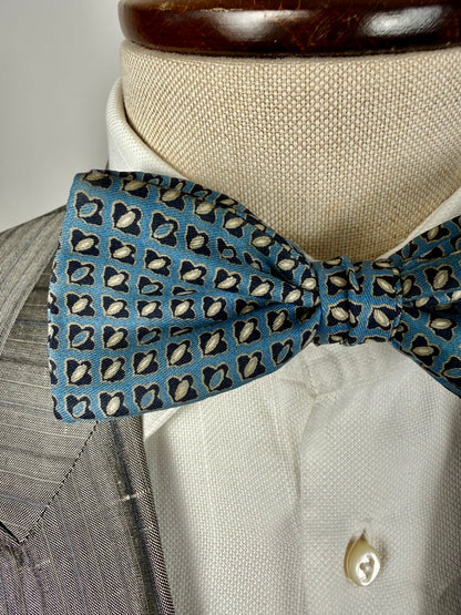 Papillon vintage azzurro micro fantasia