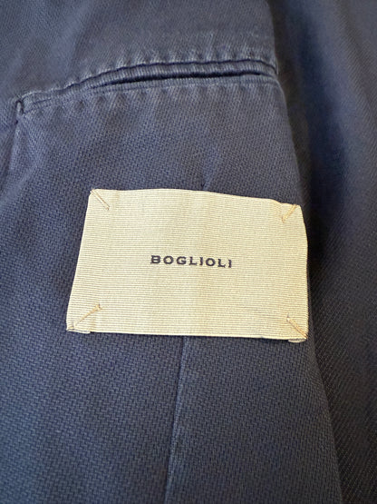Giacca Boglioli destrutturata in piquet di cotone blu - tg. 54/56