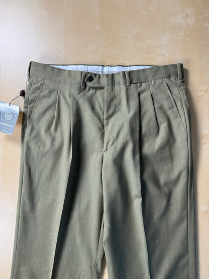 Pantaloni fresco lana verde oliva anni '80 NOS - tg. 50