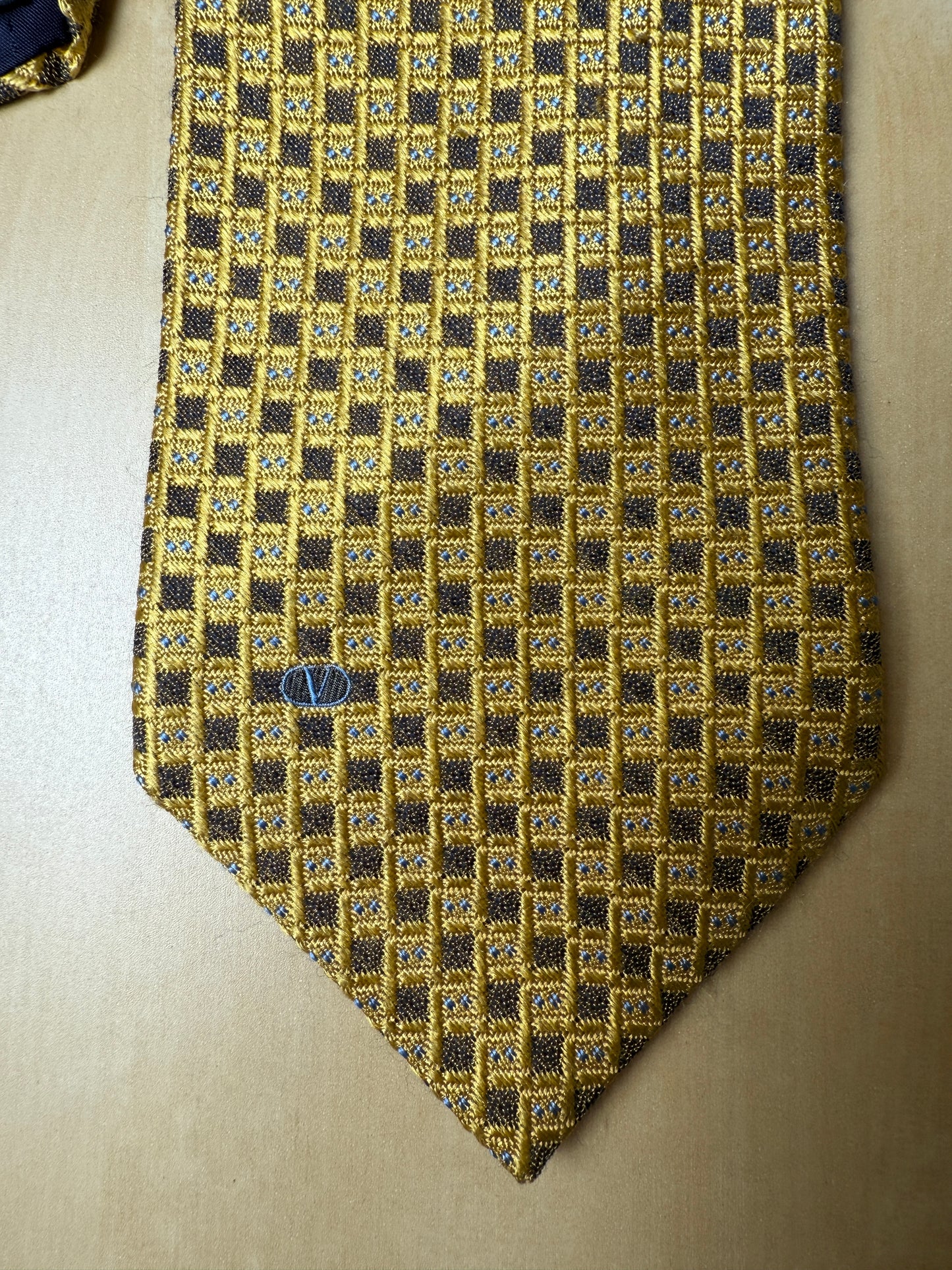 Cravatta Valentino gialla seta e lana