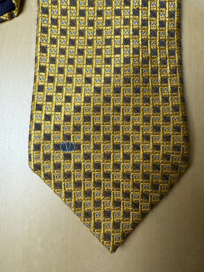Cravatta Valentino gialla seta e lana