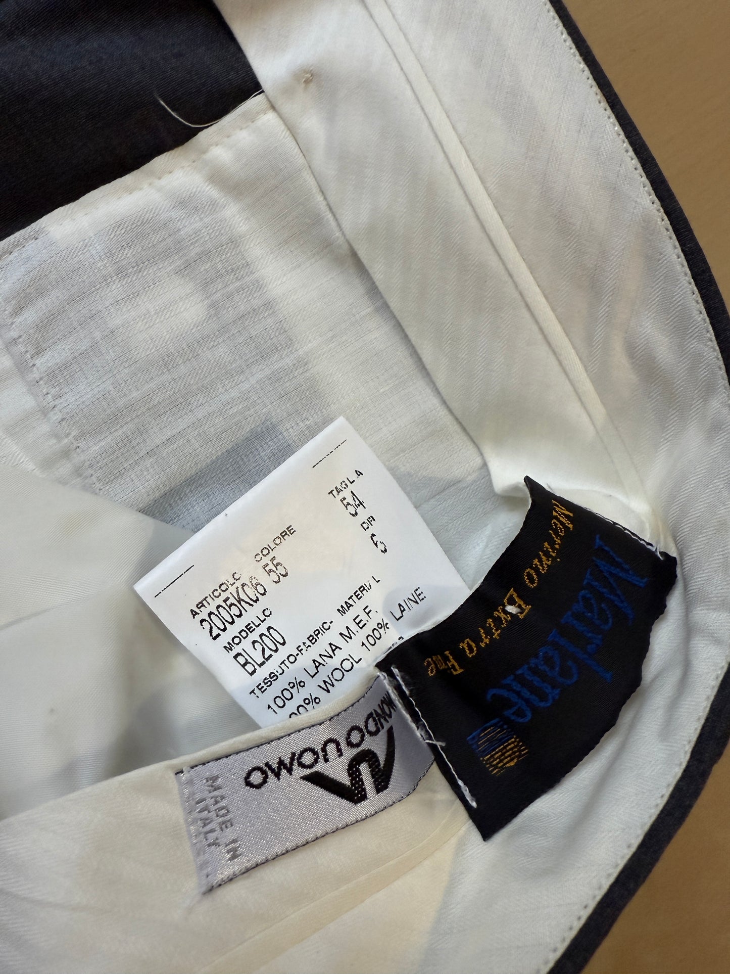 Pantalone anni '90 fresco lana antracite (NOS) - tg. 54