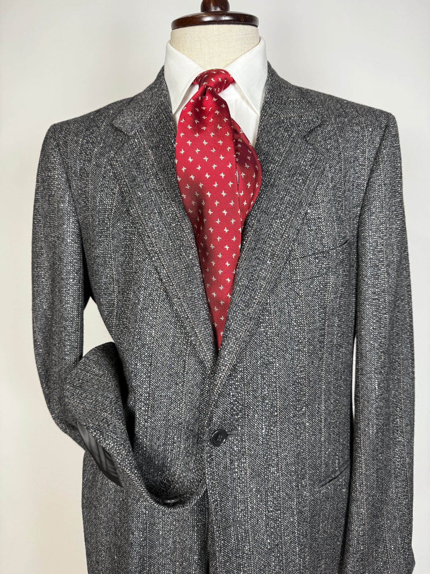 Completo anni ‘70/‘80 tweed lana e seta - tg. 52/54