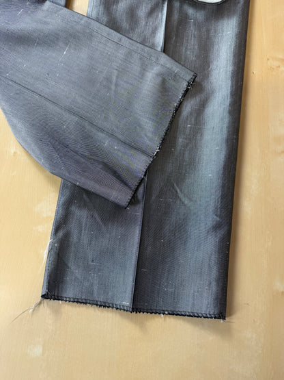 Completo in pura seta shantung grigio argento anni '80 (NOS) - tg. 52/54