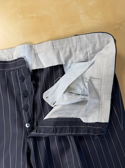 Completo sartoriale flanella pettinata blu gessato - tg. 56 drop 0-2