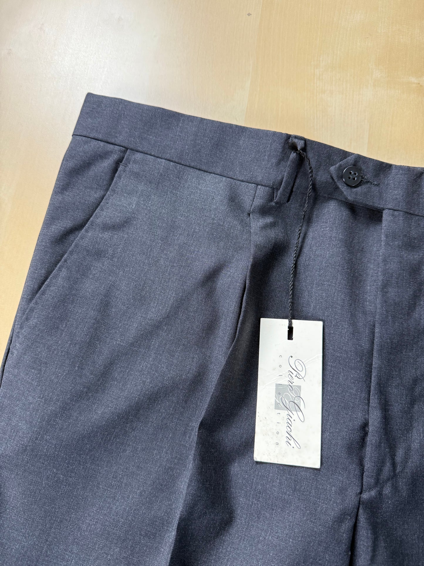 Pantaloni fresco lana grigio antracite anni '90 (NOS) - tg. 56/58