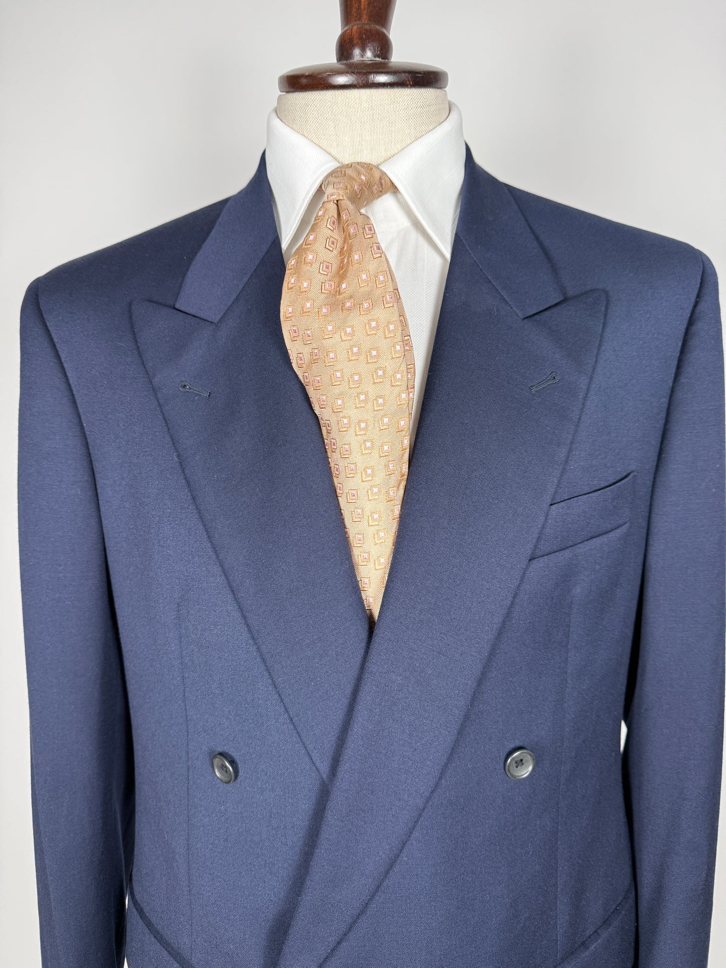 Giacca doppiopetto anni ‘80 flanella blu - tg. 50/52