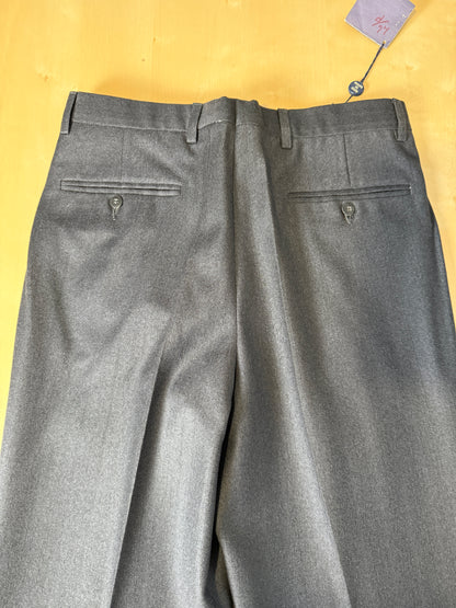 Pantaloni anni ‘70/‘80 flanella antracite trama righe (NOS) - tg. 44/46