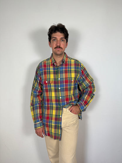 Camicia Ralph Lauren in seta e lino a quadri - XXL