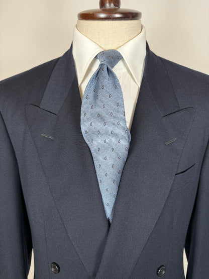 Giacca doppiopetto anni ‘80 flanella blu - tg. 50