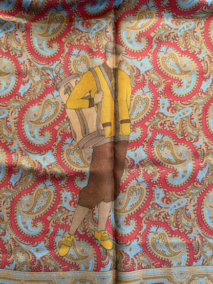 Sciarpa tubolare in seta paisley con giocatore di golf