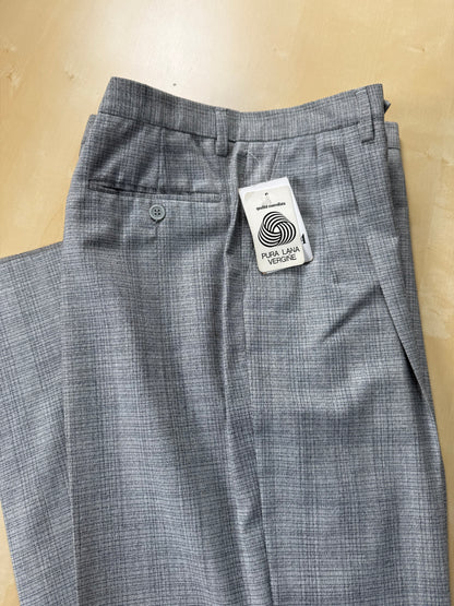 Pantaloni fresco lana grigio Glen check anni '80 (NOS) - tg. 48/50