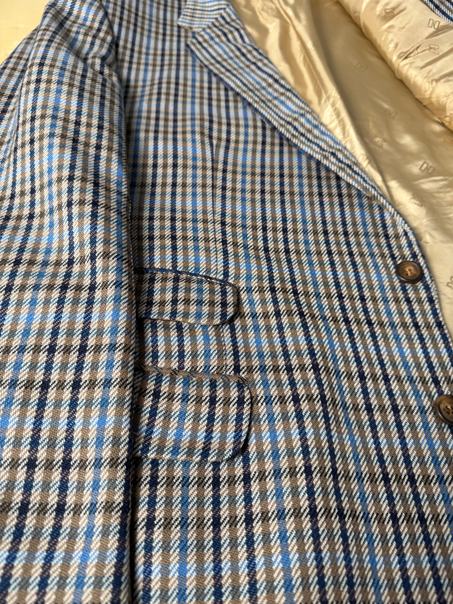 Giacca Daks check quadri blu made in UK - tg. 54/56