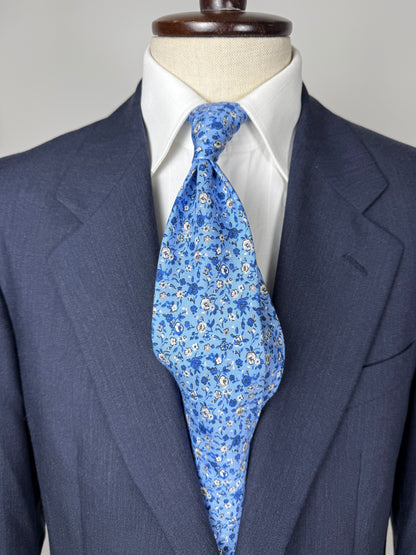 Cravatta Boggi floreale azzurra