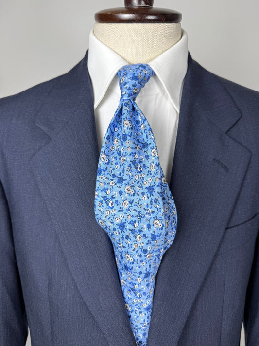 Cravatta Boggi floreale azzurra