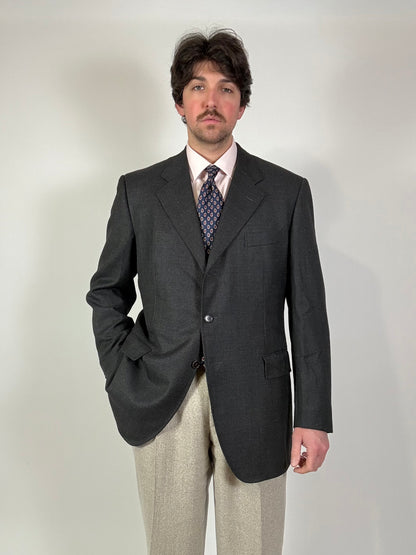 Giacca Caruso grisaglia cardata tessuto Loro Piana Zelander - tg. 54