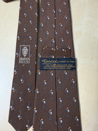 Cravatta Gucci vintage con selle e staffe
