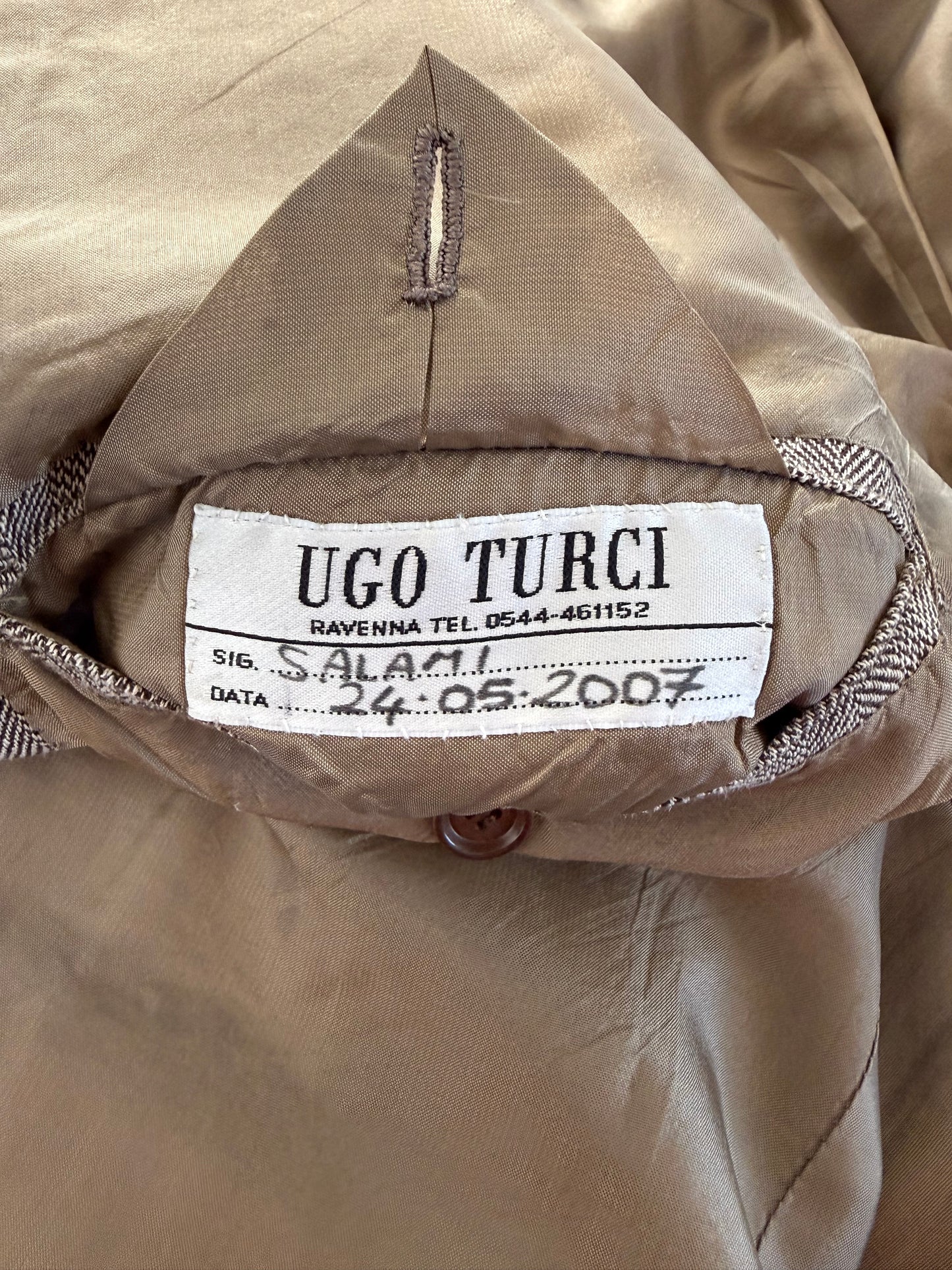 Giacca sartoriale in puro lino herringbone - tg. 60/62