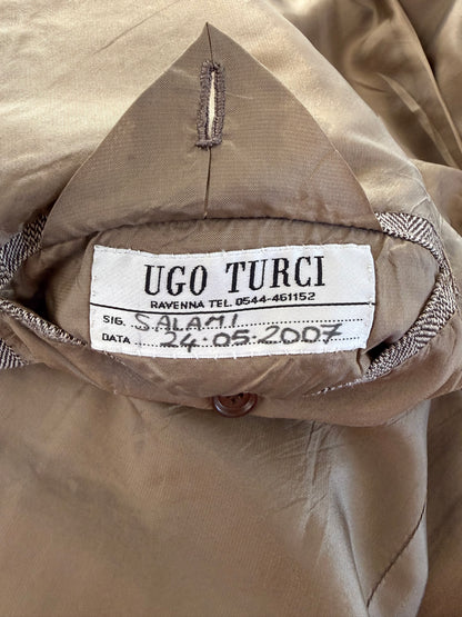 Giacca sartoriale in puro lino herringbone - tg. 60/62