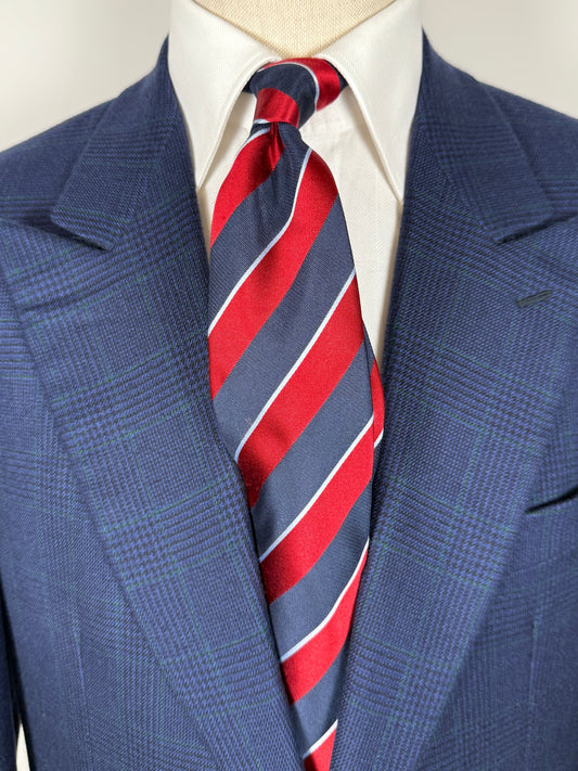 Cravatta regimental rossa e blu Redaelli