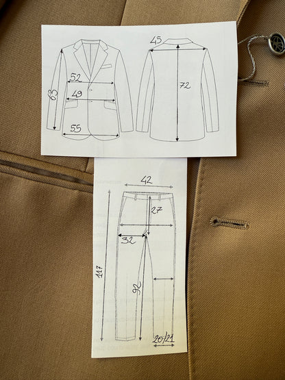 Completo Marzotto anni ‘70 in twill beige (NOS) - tg. 46/48