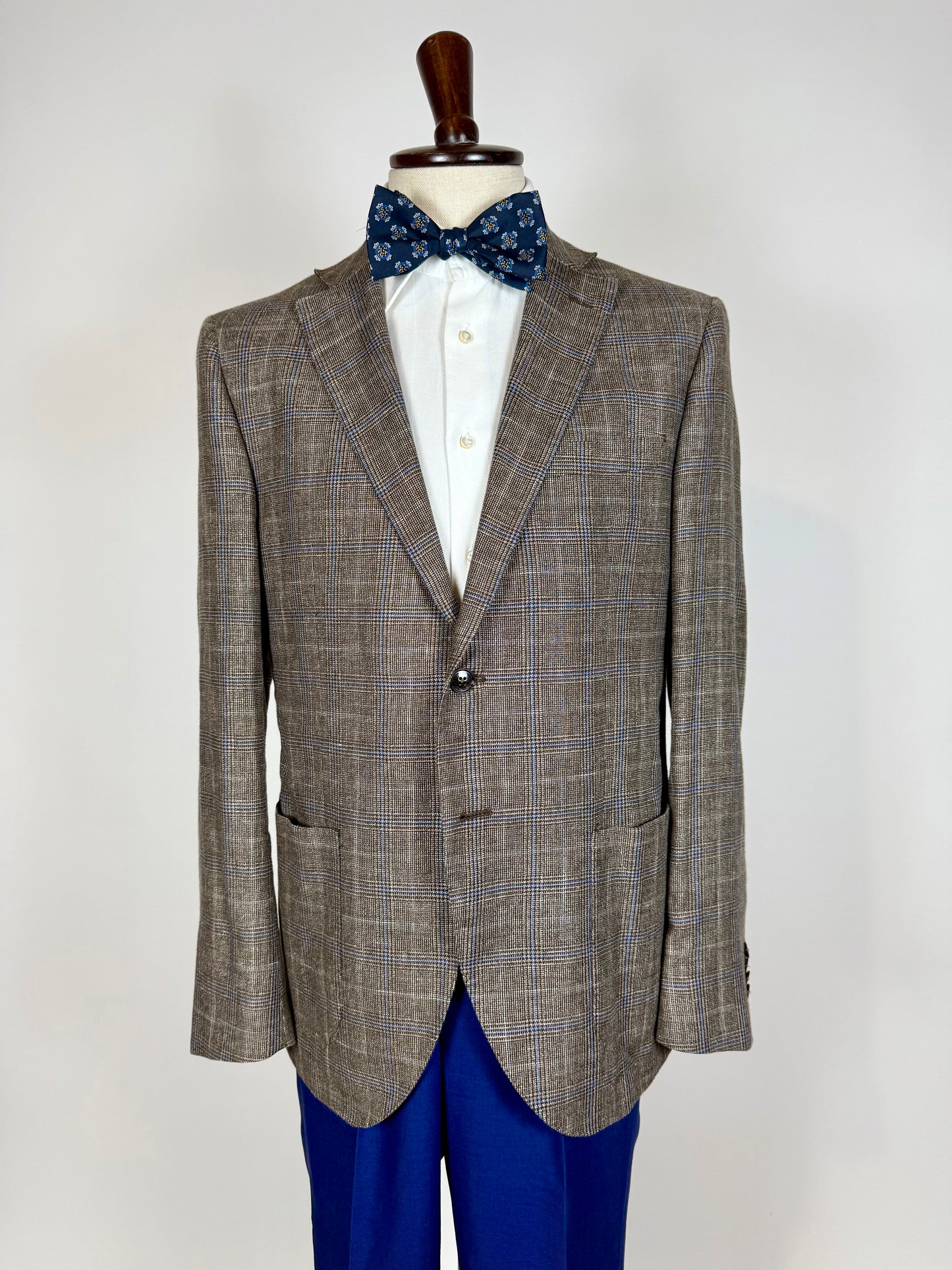 Giacca estiva lino e lana Glen check - tg. 50/52