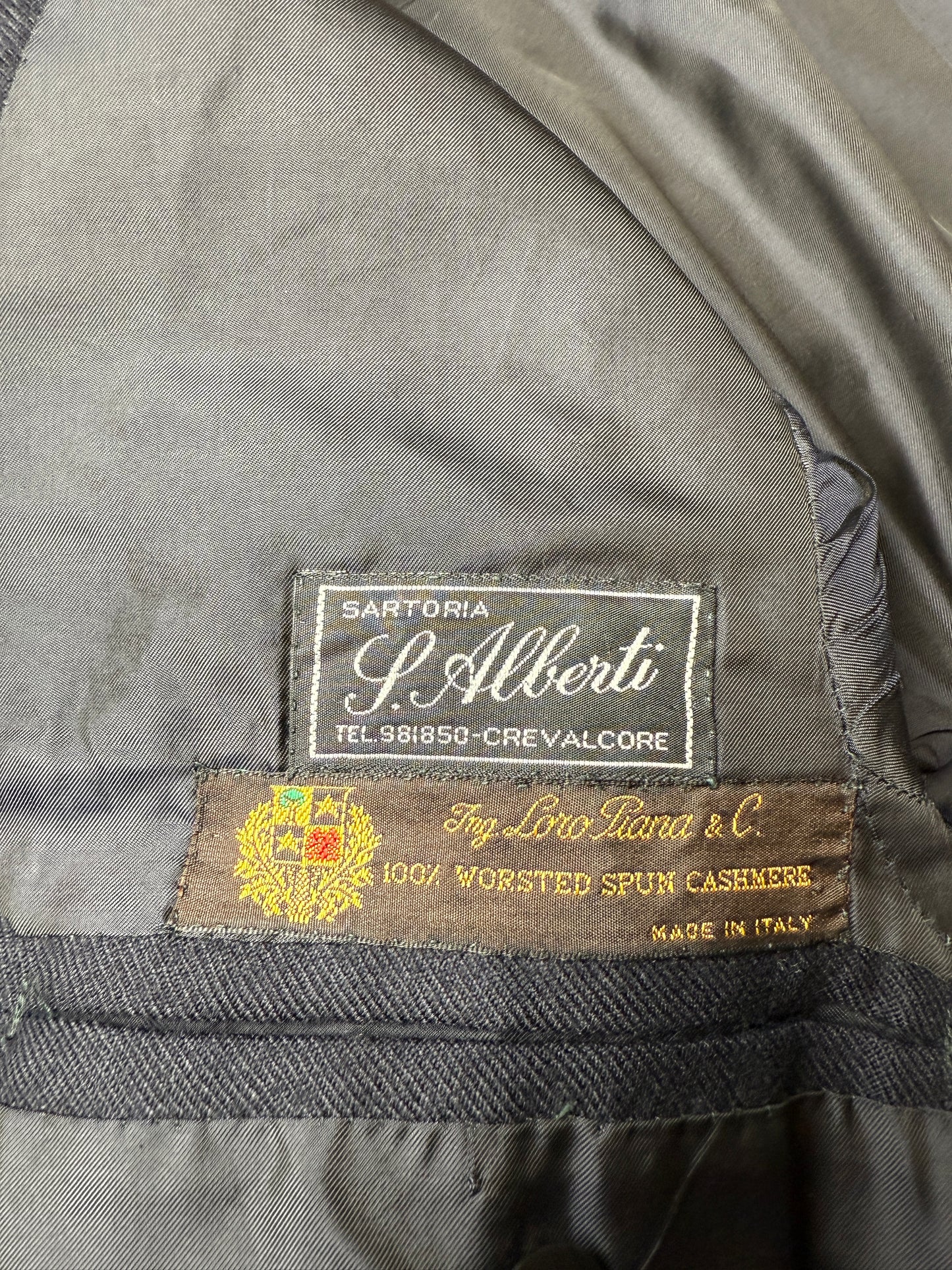 Giacca sartoriale anni '80 in puro cashmere pettinato Loro Piana - tg. 52/54 corta