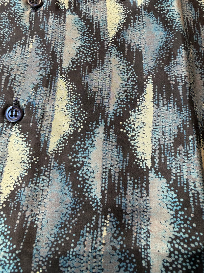 Camicia anni '70 optical in pura seta - S collo 40