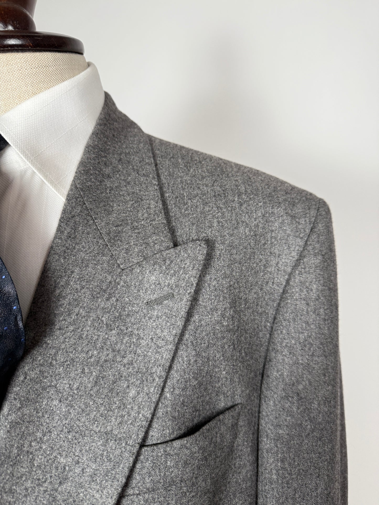 Giacca doppiopetto anni ‘80 flanella grigio medio - tg. 54/56