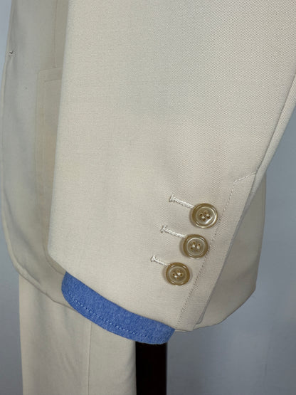 Completo sartoriale anni '70 a zampa in twill color panna - tg. 44/46