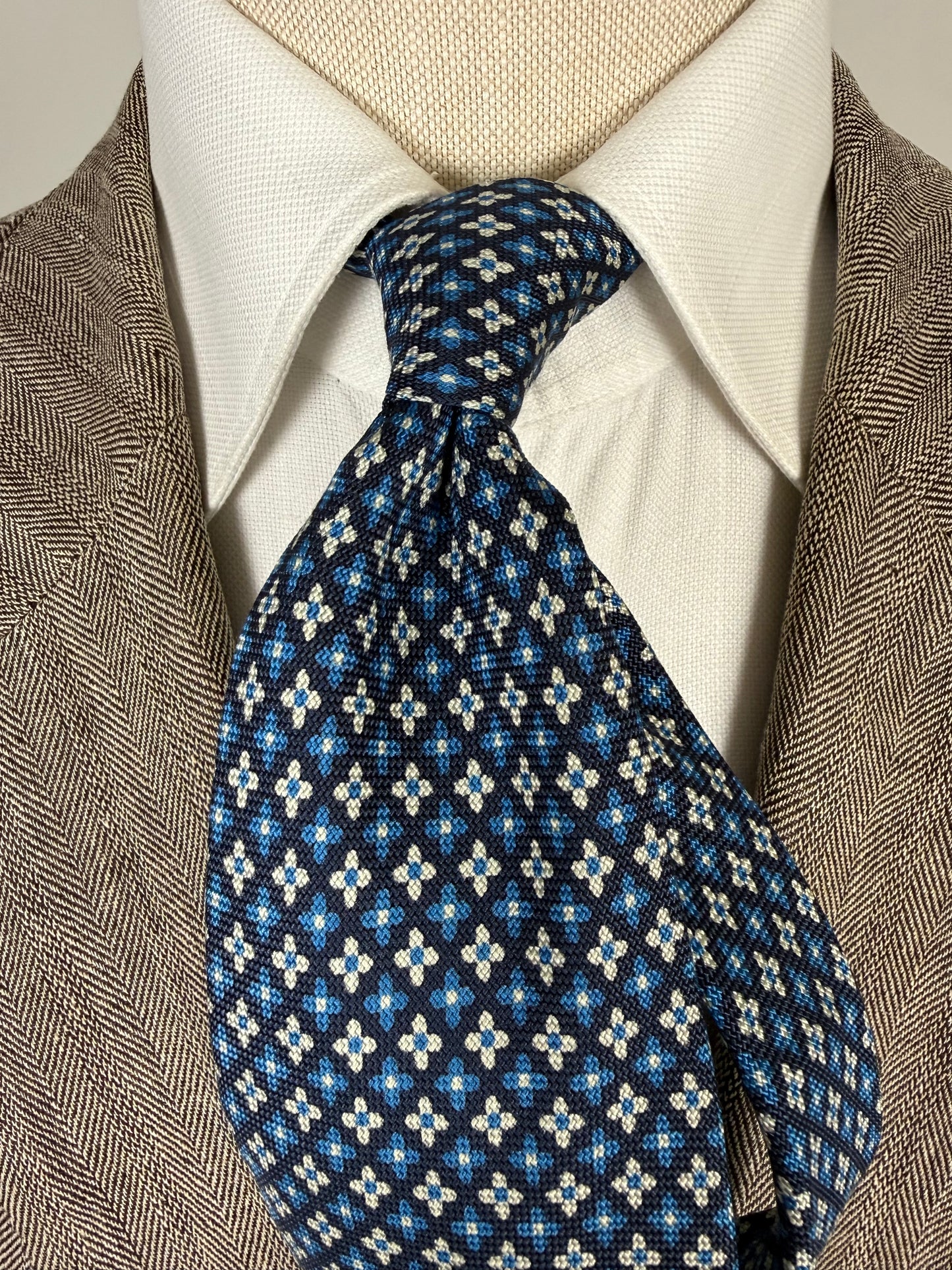 Cravatta Brooks Brothers blu micro fantasia