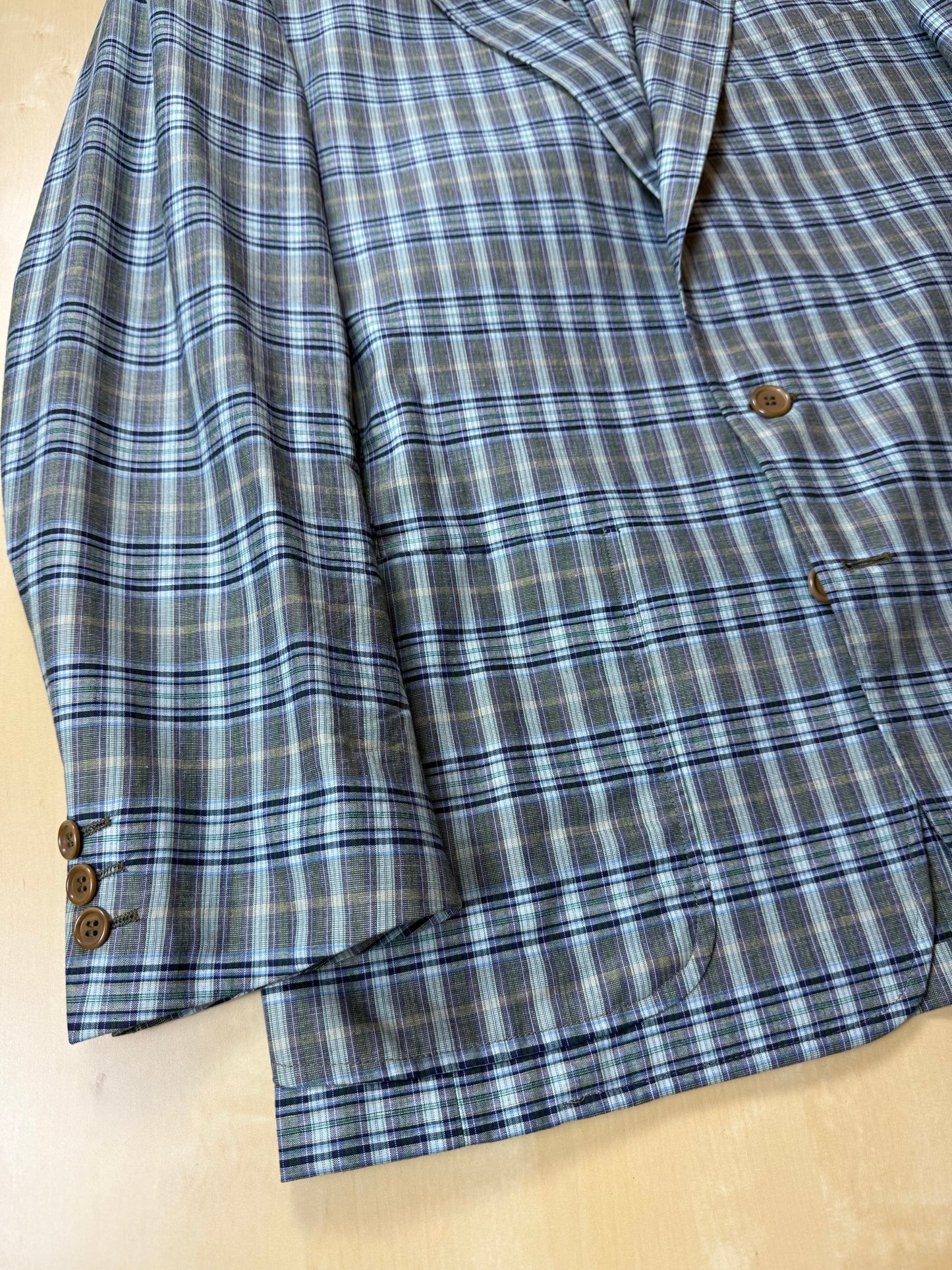 Giacca estiva Corneliani anni '80 in cotone a quadri - tg. 50